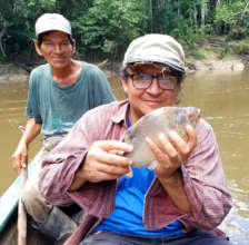 Italo and Tulio fishing near the Ucayali River