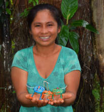 Yermeth with frog ornaments
