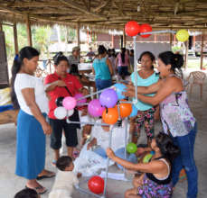 Artisan group making giant heron at CACE workshop