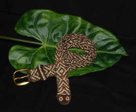 Handmade Amazon palm fiber anaconda snake belt