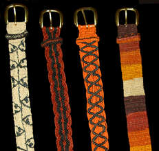 Handmade Amazon palm fiber jungle snake belts
