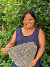Bora artisan & palm fiber draw-string shopping bag