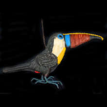 Toucan ornament made with chambira palm fiber