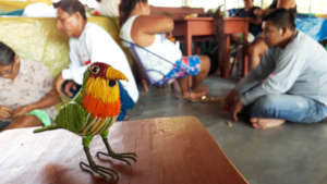 woven barbet ornament at Chino workshop