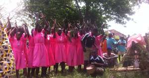 School kids performing in a play