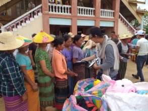 We also distributed sandals and toys