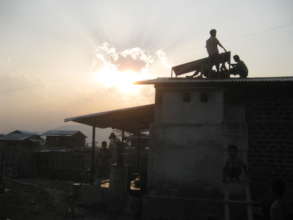 PV Panel installation finished as the sun sets!