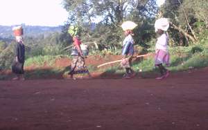 Women returning from farm