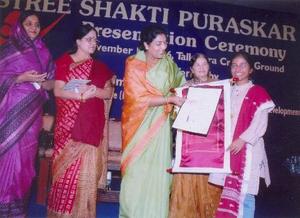 Dr. Sunitha awarded by Mrs. Chowdhury
