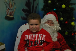 Santa visits with one of our friends