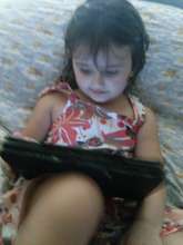 Courtney enjoys her iPad!