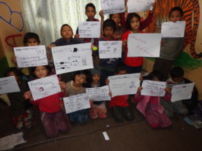 The kids expressing best wishes on women day