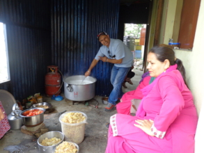 Chairman preparing food