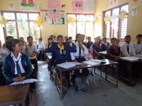 Students attending science class