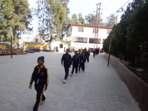 Students coming to receive uniform