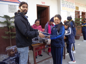 Our team distributing uniform