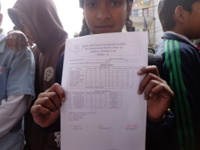 Student being happy after getting good marks