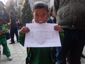 Student being happy after getting good marks