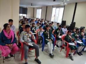 Students attending Scout program.