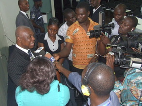 The press interviews the Supreme Court Justice