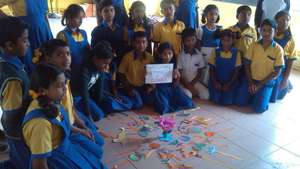 Students learning about National Symbols of India