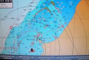 Dangerous reef passage at Isla Guanaja, Honduras