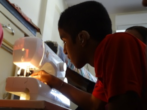 Learning to use sewing machine