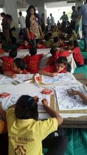 Children participating in Drawing Competition