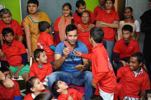 Cricket Celebrity Irfan Pathan with kids