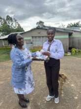 Students receiving their supplies for the term