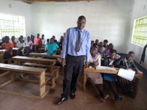 A doctor with the high school students