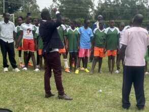 Our girls team being instructed
