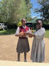 Our form three student receiving her package