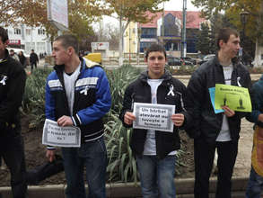Young men stand against domestic violence