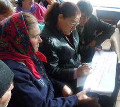 Community members work together
