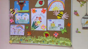Children's art on display at the Department.