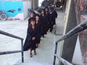 Preparing to enter the ceremony