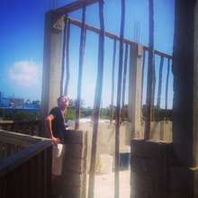 Inspecting upstairs classroom construction