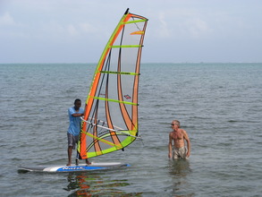 Dane teaches windsurfing