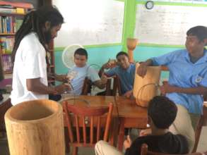 Djembe drum making elective class