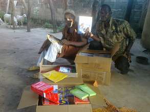 Djendji village elders (accepting school supplies)