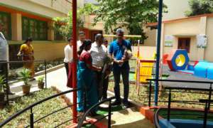 Cheif guest from Cognizant inaugurating park