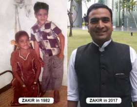 Sayyed Zakir as a kid and now