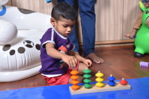 Child learning color concepts