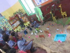 Nursery Students are Busy preparing their projects