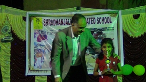 Student getting Prize during Annual day prog