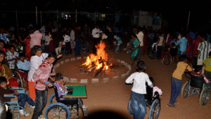 children enjoying the christmas party gif