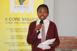 One of the learners giving her Thank you speech