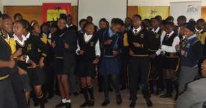 Learners making presentation at Open Day