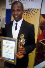 Vuyolwethu received an award for top performance
